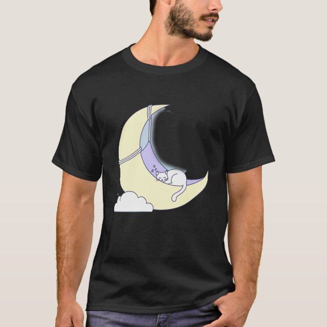 Camiseta Sweet Dreams Feline: Minimalist Cat Sleeping (Anverso)