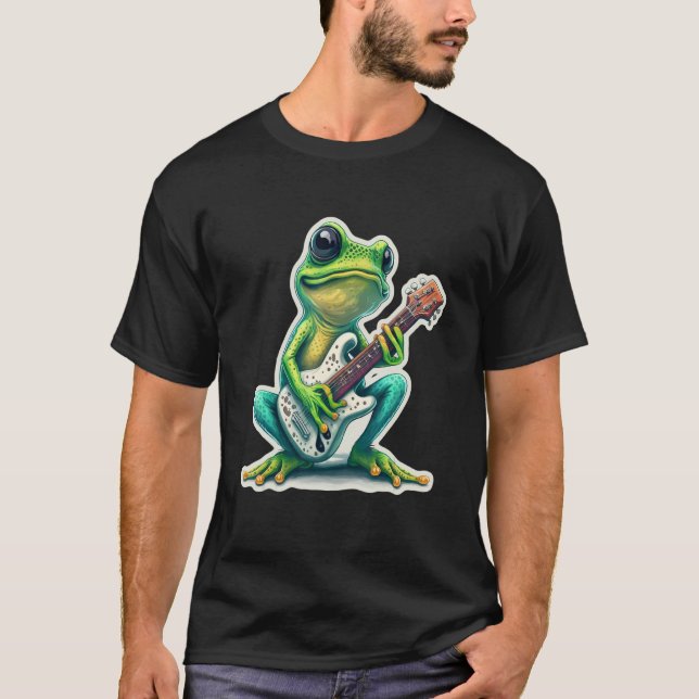 Camiseta Sweet Frog Amphibian Guitar Rock Guitar Player Abs (Anverso)
