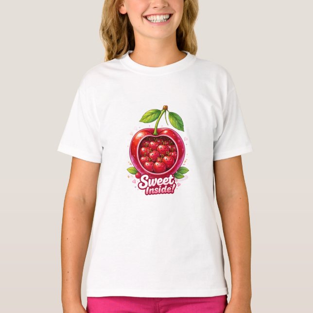 Camiseta Sweet Inside - Cute Cherry Family Tee (Anverso)