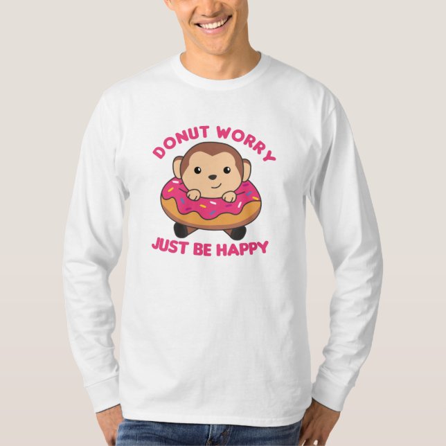 Camiseta Sweet Monkey Funny Animals In Donut Pink (Anverso)