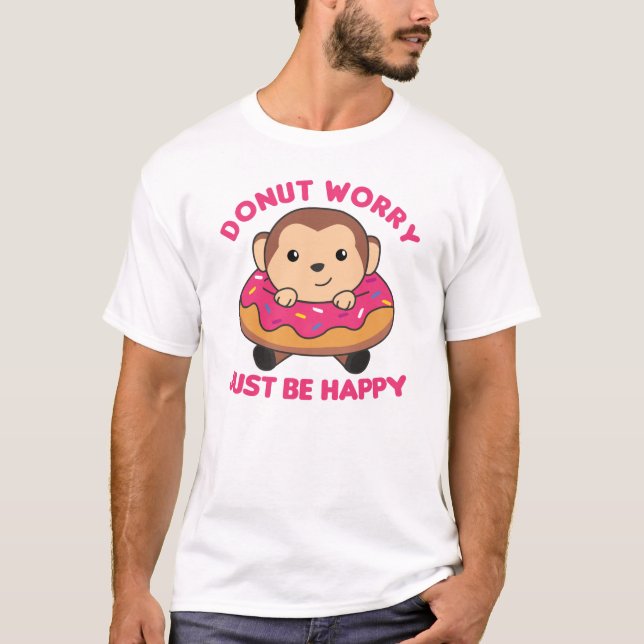 Camiseta Sweet Monkey Funny Animals In Donut Pink (Anverso)