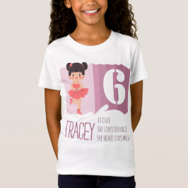 Camiseta Sweet Pink Ballet 6th Birthday Girl Design Rhyme