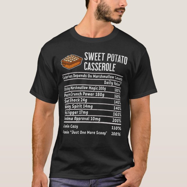 Camiseta Sweet Potato Casserole Thanksgiving Recipe (Anverso)