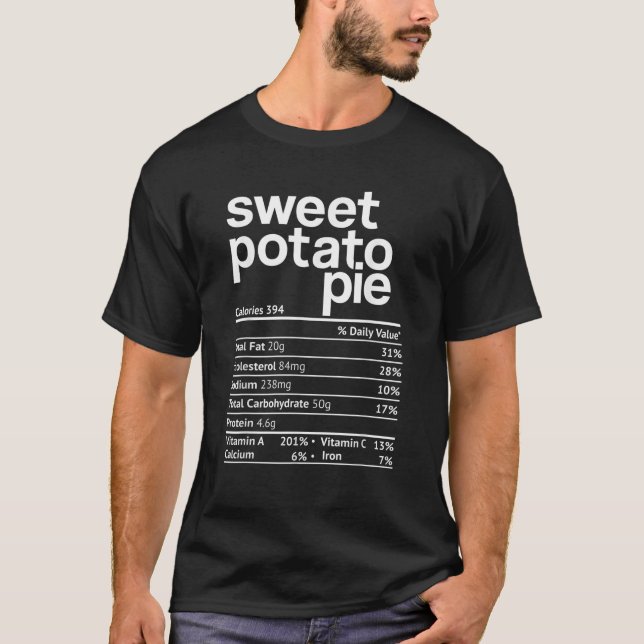 Camiseta Sweet Potato Pie Nutrition Facts Thanksgiving Chri (Anverso)