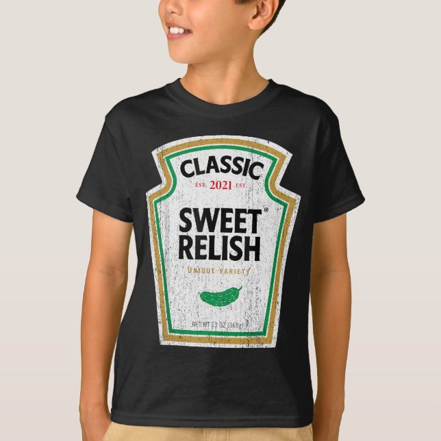 Camiseta Sweet Relish DIY Halloween Condiment Green Pickle (Anverso)