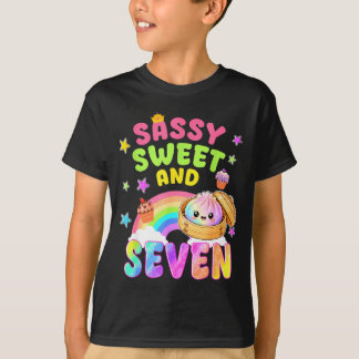 Camiseta Sweet sassy and seven 7th bday rainbow dumpling