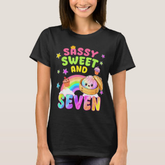 Camiseta Sweet sassy and seven 7th bday rainbow dumpling