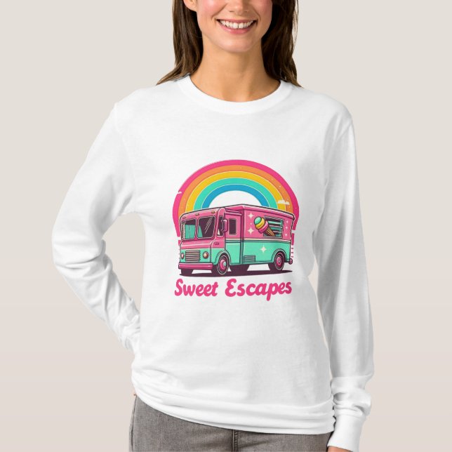 Camiseta "Sweet Scapes - Colorido diseño de camioneta (Anverso)