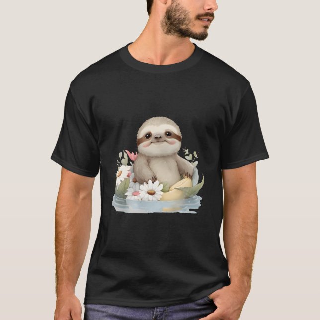 Camiseta Sweet Sloth Bathing At The Lake Bathing Swimming R (Anverso)