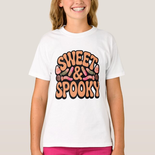 Camiseta Sweet Spooky Kids Halloween Candy Shirt (Anverso)