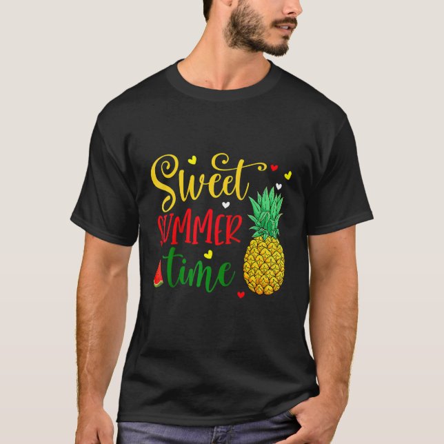 Camiseta Sweet Summertime Pineapple Guay Summer Beach Vaca (Anverso)