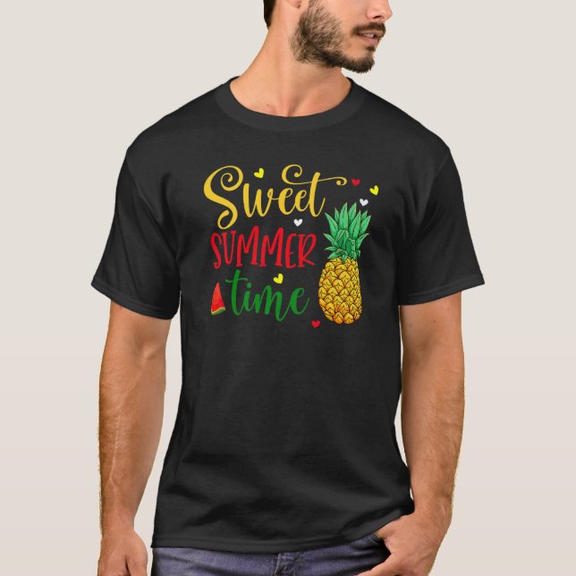 Camiseta Sweet Summertime Pineapple Guay Summer Beach Vaca (Anverso)