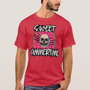 Camiseta Sweet Summertime Skeleton verano vibes sandía 