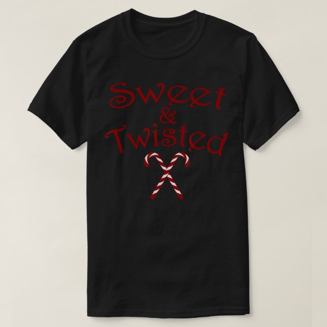Camiseta Sweet & Twisted Candy Canes 1611 (Diseño del anverso)