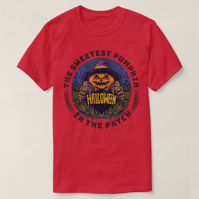 Camiseta Sweetest Pumpkin in the Patch Funny Jack-O-Lantern (Diseño del anverso)