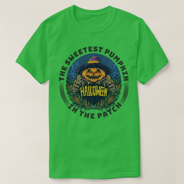 Camiseta Sweetest Pumpkin in the Patch Funny Jack-O-Lantern (Diseño del anverso)