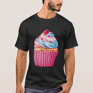 Camiseta Sweets K Cupcake Purpurina Patrón Postre Comida