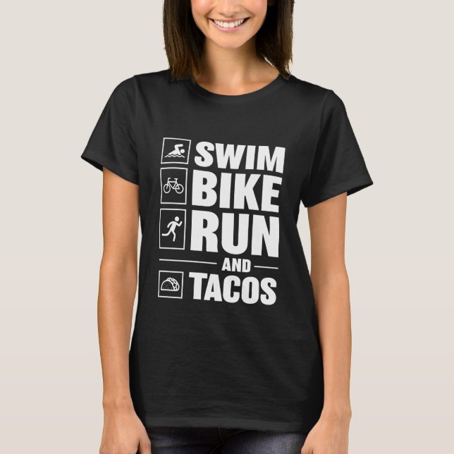 Camiseta Swim Bike Run & Tacos (Anverso)