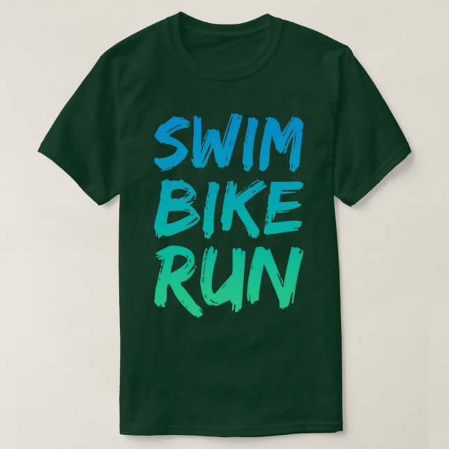 Camiseta Swim Bike Run Triathlon diseño fresco 3 (Diseño del anverso)