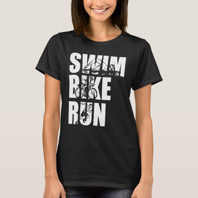 Camiseta Swim Bike Run Triathlon Triathlete Athletics Men W (Anverso)