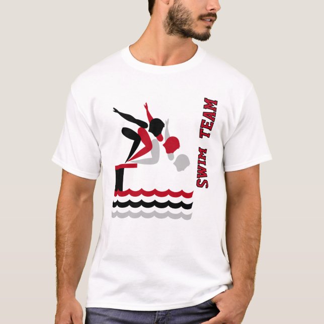 Camiseta Swim / 🏊 de buceo ‍ equipo ♀️ - Rojo (Anverso)