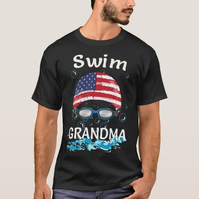 Camiseta Swim Swimmer Funny Swimming Grandma Goggles Cap ho (Anverso)