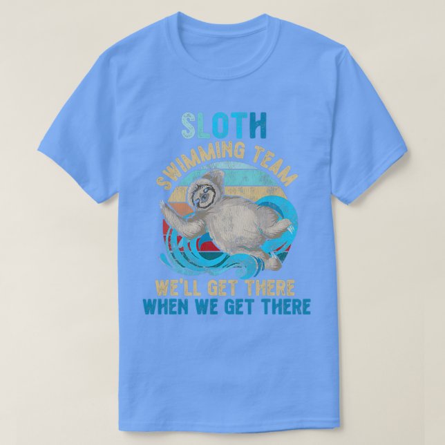 Camiseta Swimmer Swim Sloth Swimming Team Retro (Diseño del anverso)
