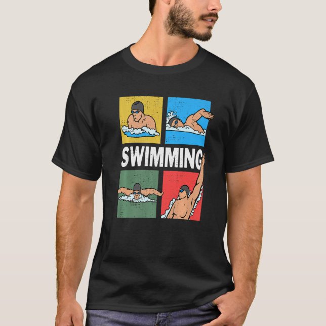 Camiseta Swimming crawl, chest, back, dolphin, 4 swimming s (Anverso)