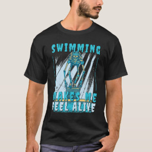 Camiseta Swimming makes me feel Alive Skeleton Swimmer