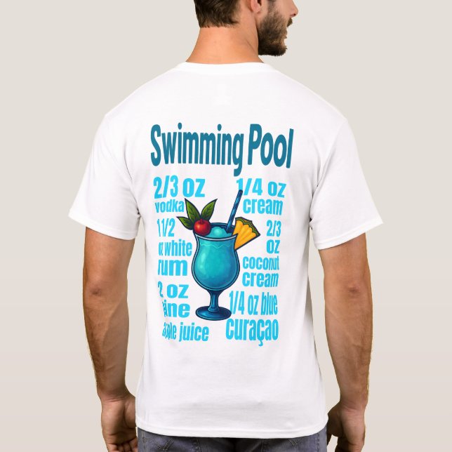 Camiseta Swimming Pool T-Shirt – Retro Tropical Cocktail (Reverso)