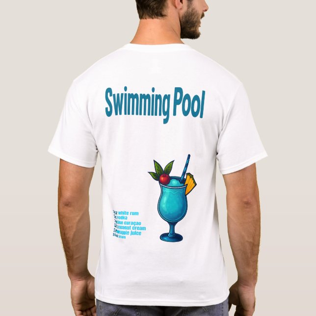 Camiseta Swimming Pool T-Shirt – Retro Tropical Cocktail (Reverso)