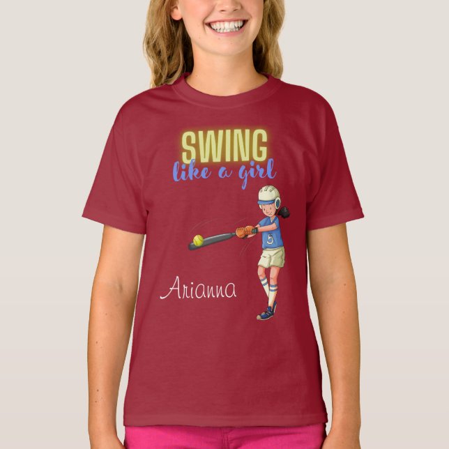 Camiseta Swing Como Un Softbol Chica (Anverso)