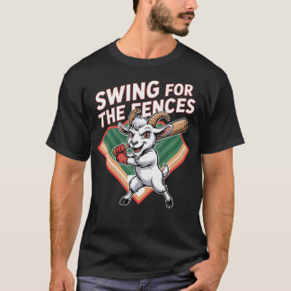 Camiseta Swing For The Fences Béisbol Cabra Casa