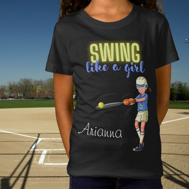 Camiseta Swing Like A Chica Softball T-Shirt (Swing Like A Girl Softball T-Shirt)