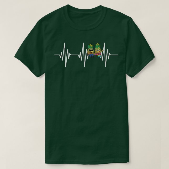 Camiseta Swinger Heartbeat Upside Down Pineapple Couple Men (Diseño del anverso)