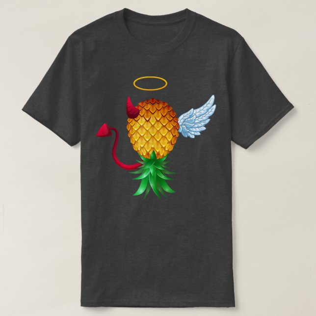 Camiseta Swinger Upside Down Pineapple Half Devil Half Ange (Diseño del anverso)