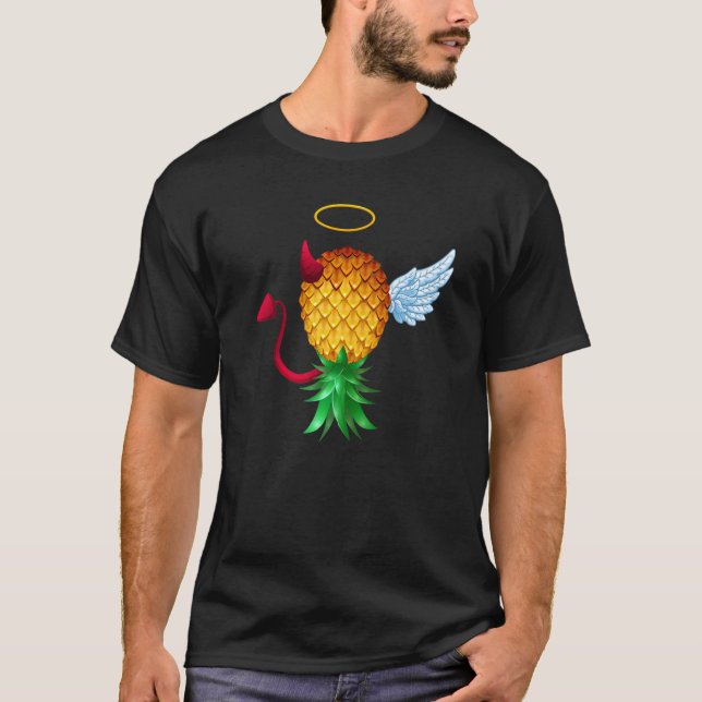 Camiseta Swinger Upside Down Pineapple Half Devil Media Ani (Anverso)