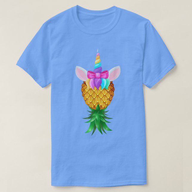 Camiseta Swinger Upside Down Pineapple Magical Unicorn Rain (Diseño del anverso)