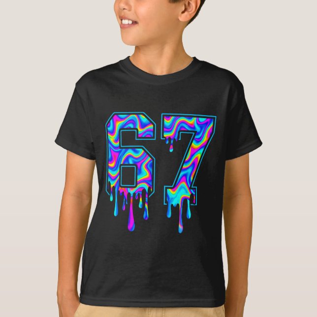 Camiseta Swirl Six Seven Drip 6 7 Meme Gen Alpha Slang  (Anverso)