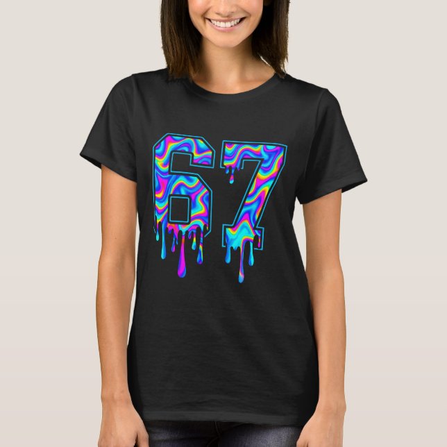 Camiseta Swirl Six Seven Drip 6 7 Meme Gen Alpha Slang  (Anverso)