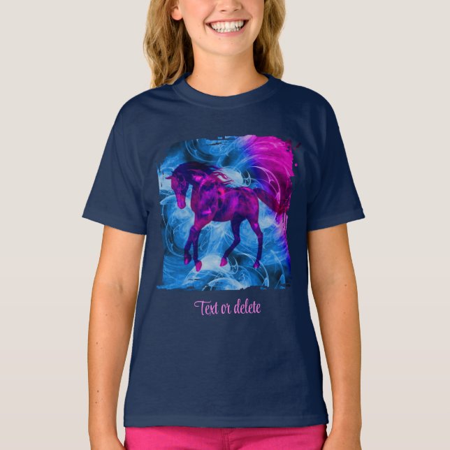 Camiseta Swirling Fractal Fantasy Horse Art Personalized (Anverso)