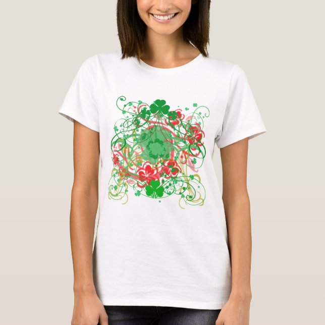Camiseta Swirly Shamrock St. Patrick's Day (Anverso)