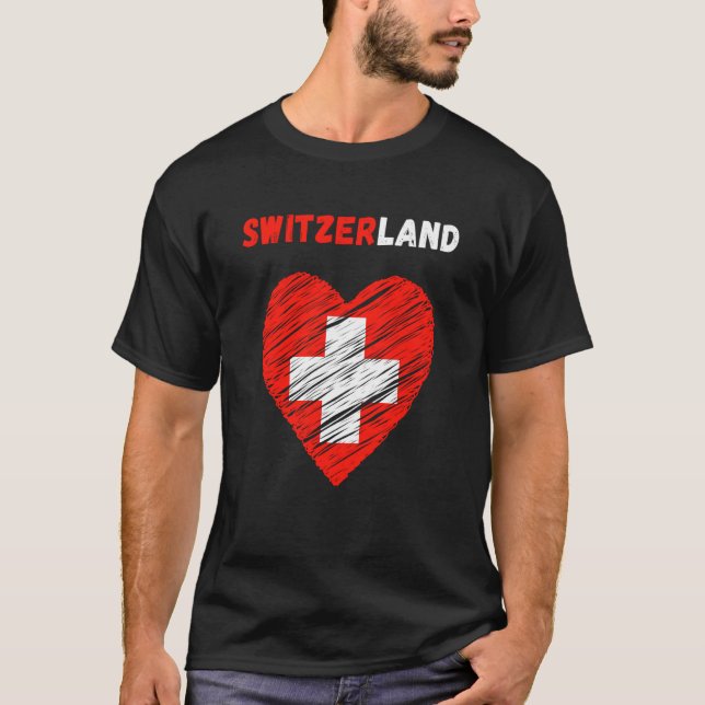 Camiseta Switzerland Flag Holiday Switzerland Heart Swiss F (Anverso)