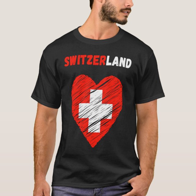 Camiseta Switzerland Flag Holiday Switzerland Heart Swiss F (Anverso)