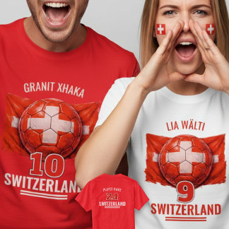 Camiseta Switzerland Football National Flag Heritage Soccer
