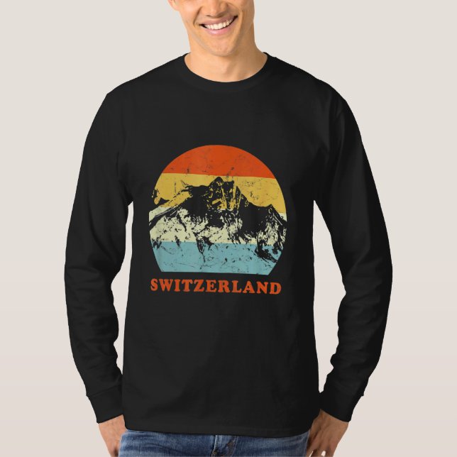 Camiseta Switzerland Vintage Mountain  Throwback Vacation (Anverso)