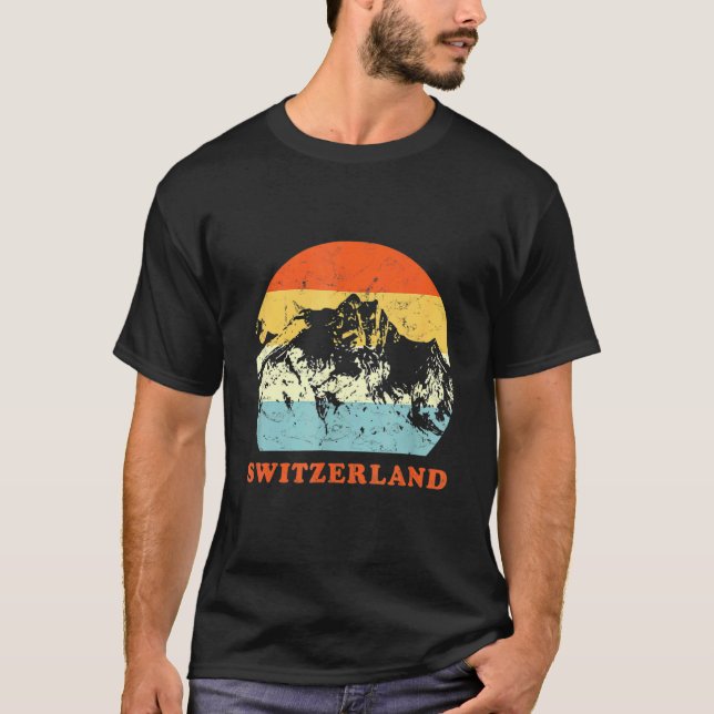 Camiseta Switzerland Vintage Mountain  Throwback Vacation (Anverso)