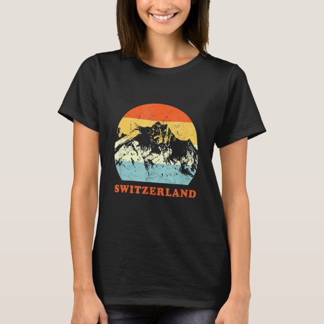Camiseta Switzerland Vintage Mountain  Throwback Vacation (Anverso)
