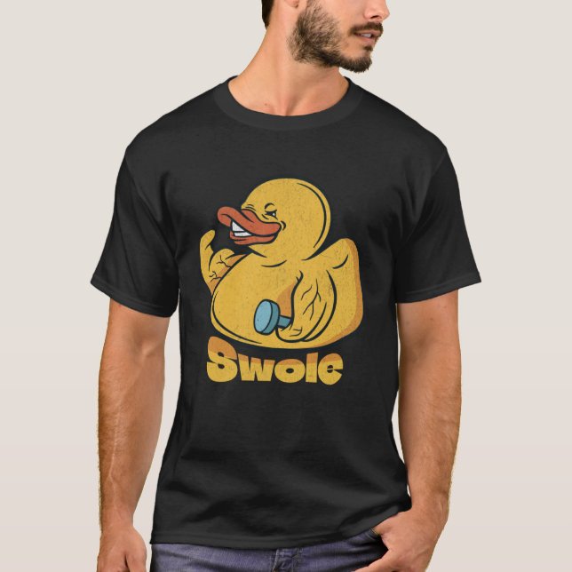 Camiseta Swole Rubber Duck Body Builder Weight Training Gym (Anverso)