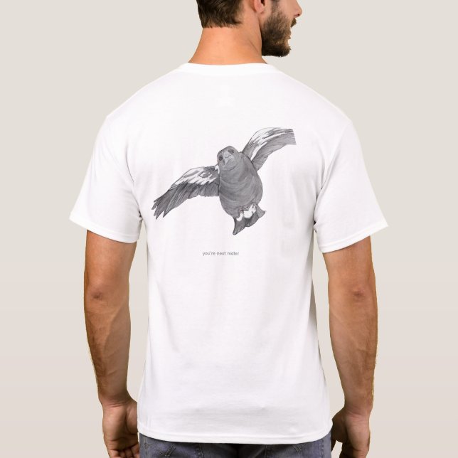 Camiseta swooping Australian magpie image shirt (Reverso)